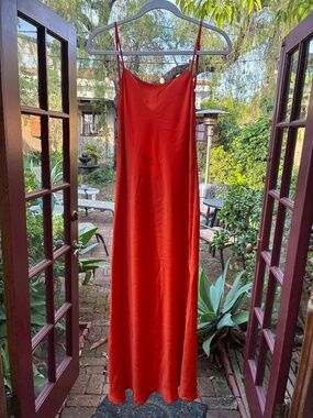 Orange slinky dress